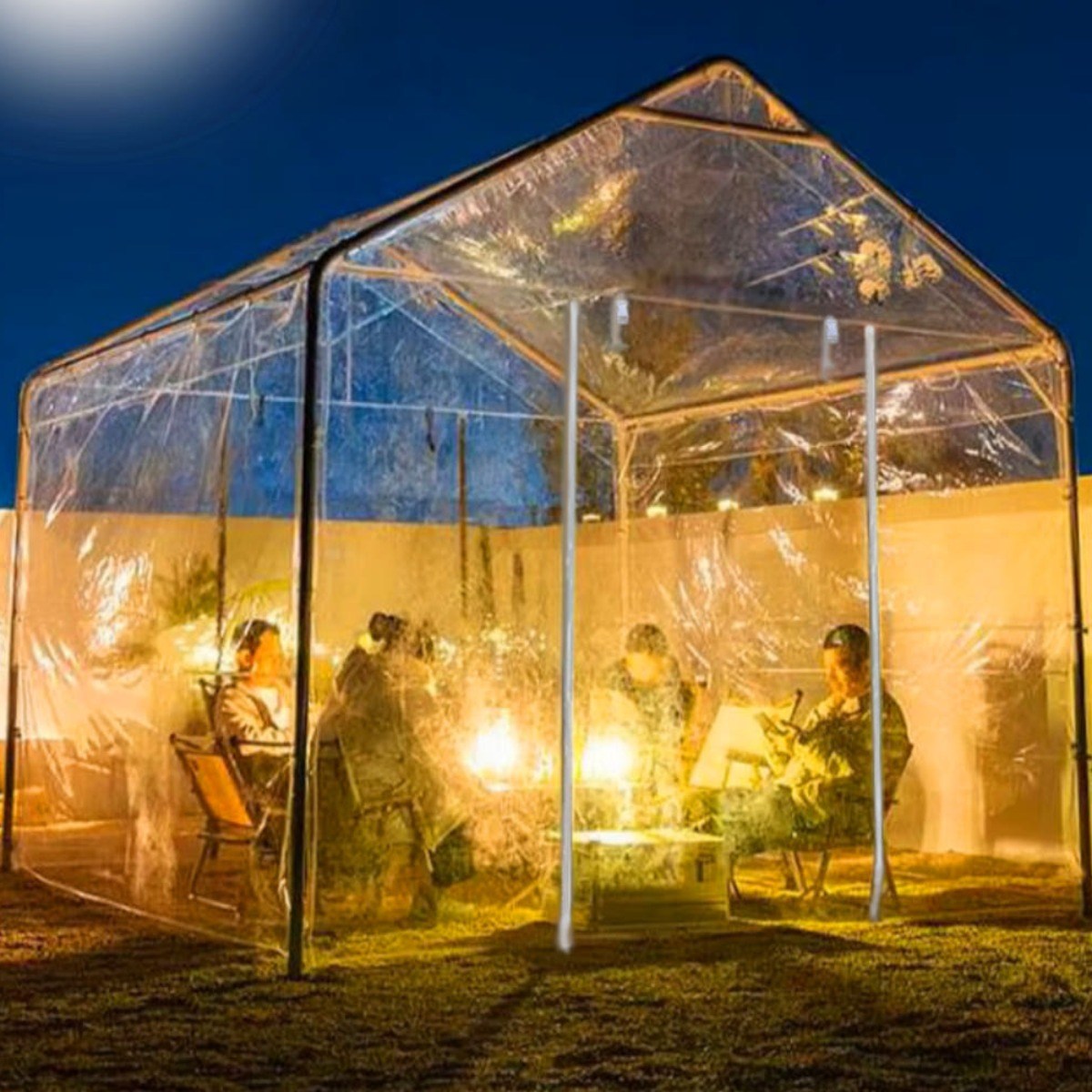 [탑앤라이프] 투명 캐노피 조립식 천막 몽골 텐트 바람막이 가제보 행사 식당 웨이팅 그늘막, 투명PVC천막(지붕*옆4면*프레임) 209,000원