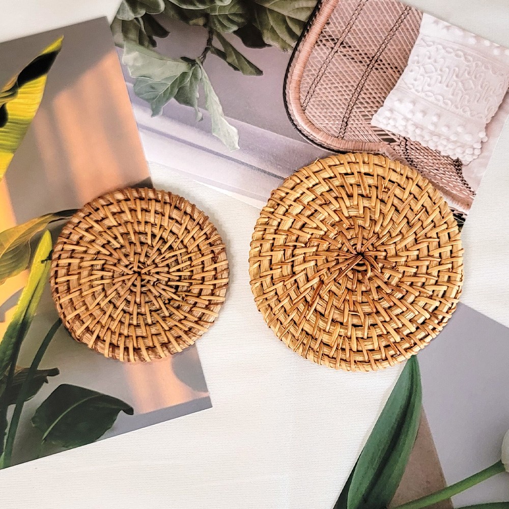 핸드메이드 라탄 티코스터 컵받침 6개 13,900원