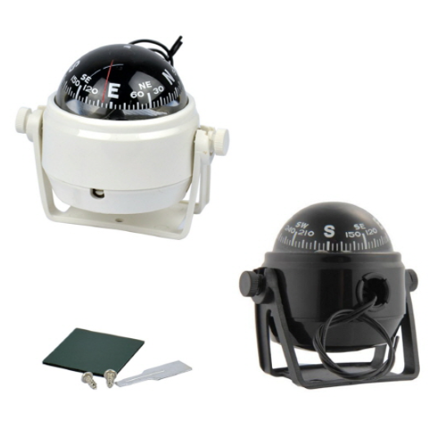 LED 소형나침반 소형 보트용 선박안전검사 블랙 화이트, 1개, 블랙 24,200원