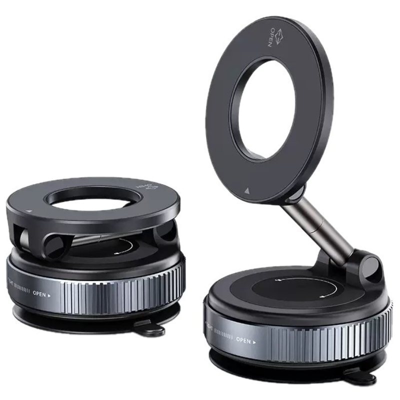 플로타임 맥세이프 360도 회전 접이식 초강력 진공 흡착식 차량용 핸드폰 거치대, 클래식 블랙, 1개 14,900원