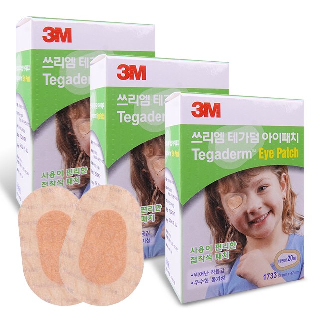 Nexcare 3M 테가덤 아이패치 20매 1갑/타원형/눈반창고, 3개 12,130원