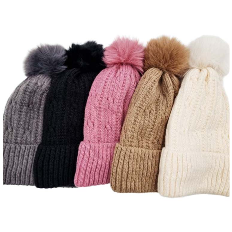 [대륜] [ 1+1]투 세트 2P 꽈배기 니트 방울모자 털모자 겨울모자 기모안감 방한 따뜻한 털방울 ... 23,100원