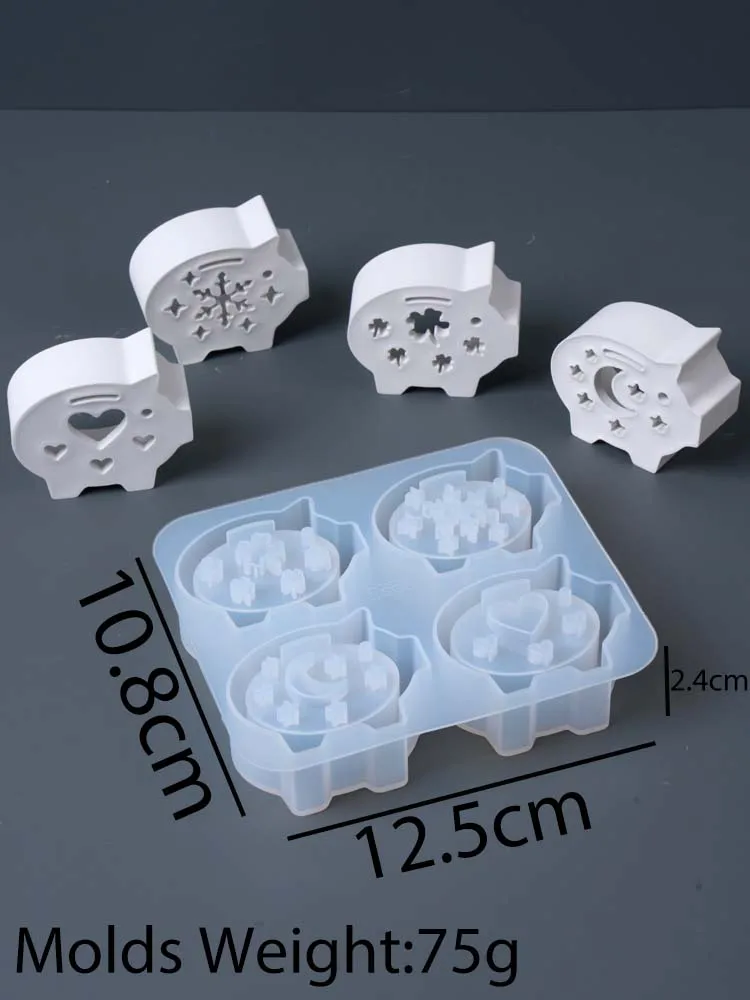 부활절 장식 달 모양 러브 캔들 홀더 몰드 DIY 수제 돼지 티라이트 캔들스틱 실리콘 몰드 아로마 석고 레진 9,100원