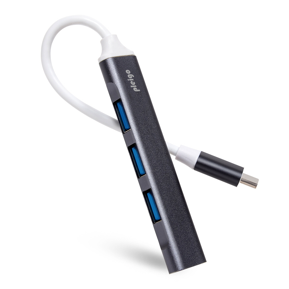 PLEIGO 4포트 USB 3.0 C타입 5Gbps 멀티허브 MH30, 그레이, 1개 6,500원