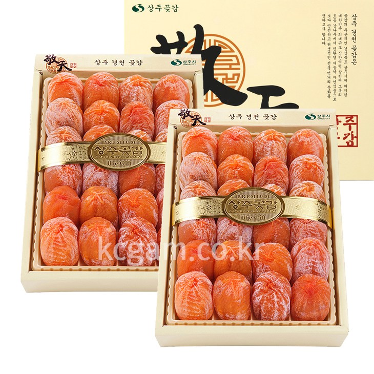 [1+1]무료배송 직접생산 상주곶감 건시4호 선물세트, 650~750g +650~750g, 1박스 48,000원