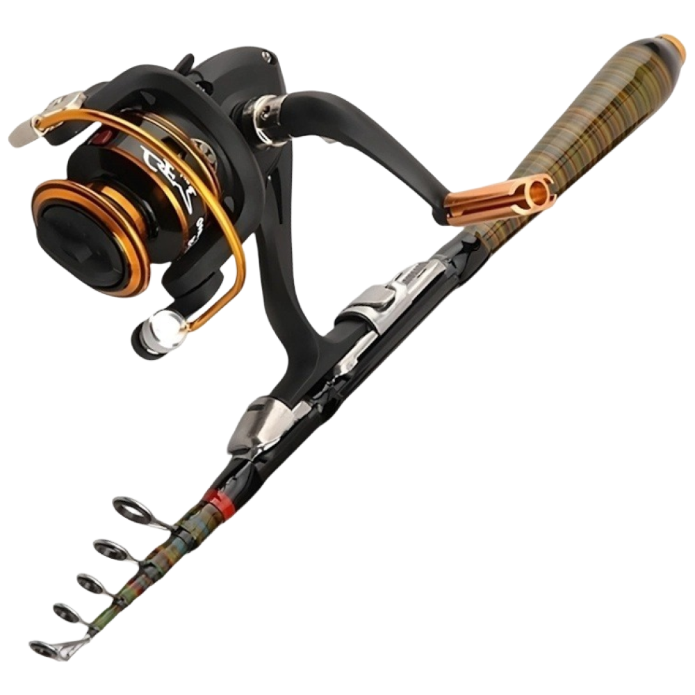 초경량 신축형 루어대 풀세트 (스페이드캐스팅릴+카본핸들) 해수/담수 겸용, 검은색 68,880원