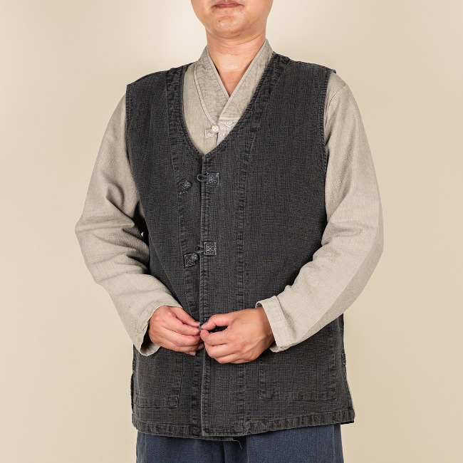 다오네우리옷남자-쟈가드 이중지 조끼(진회색)생활한복(개량한복) 45,000원