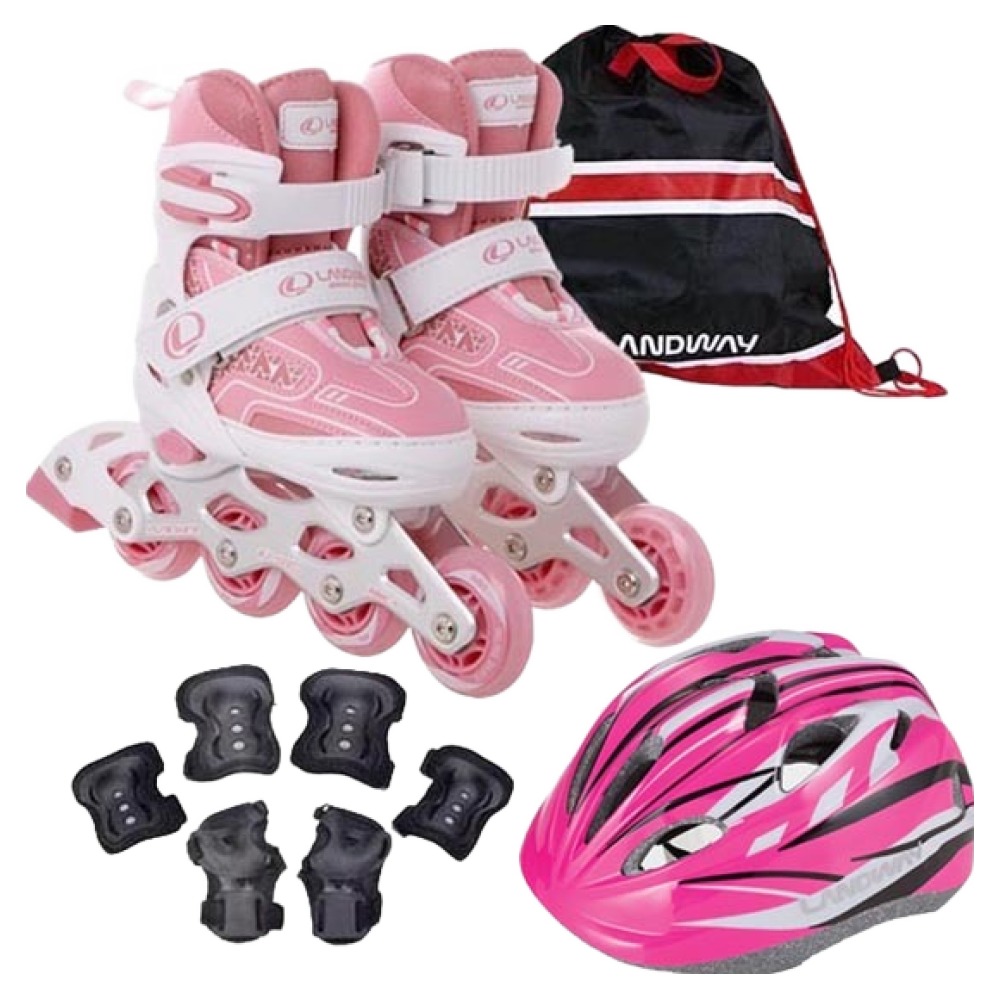 랜드웨이 아동용 마운트 인라인 스케이트 + 헬맷 + 보호대 3종 + 가방 세트 75,210원