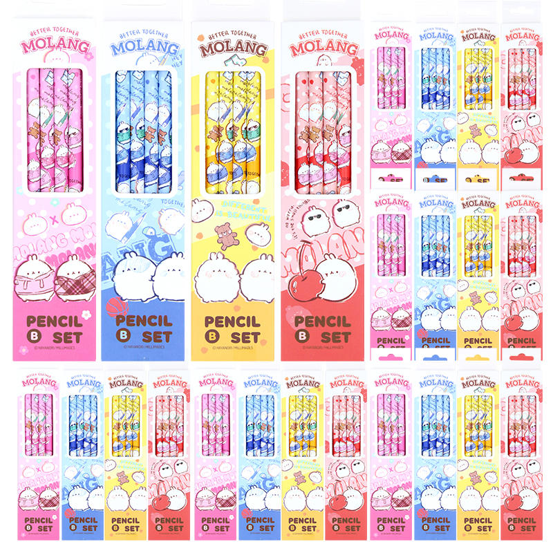 몰랑 4본 연필 세트 B, 핑크 + 레드 + 옐로우 + 블루, 20세트 17,750원