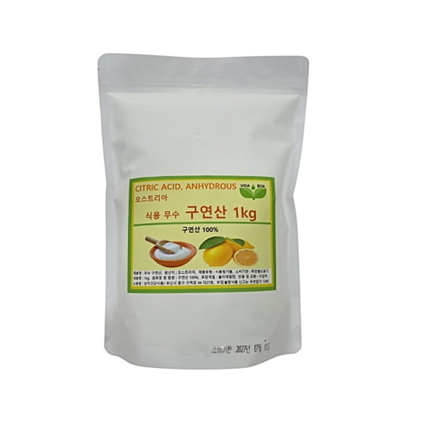 오스트리아 무수 식용 구연산, 1개, 1kg 11,860원
