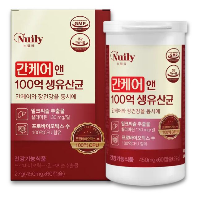 뉴일리 간케어 100억 생유산균 간건강 장건강 프로바이오틱스 밀크씨슬, 4개, 60정 79,790원