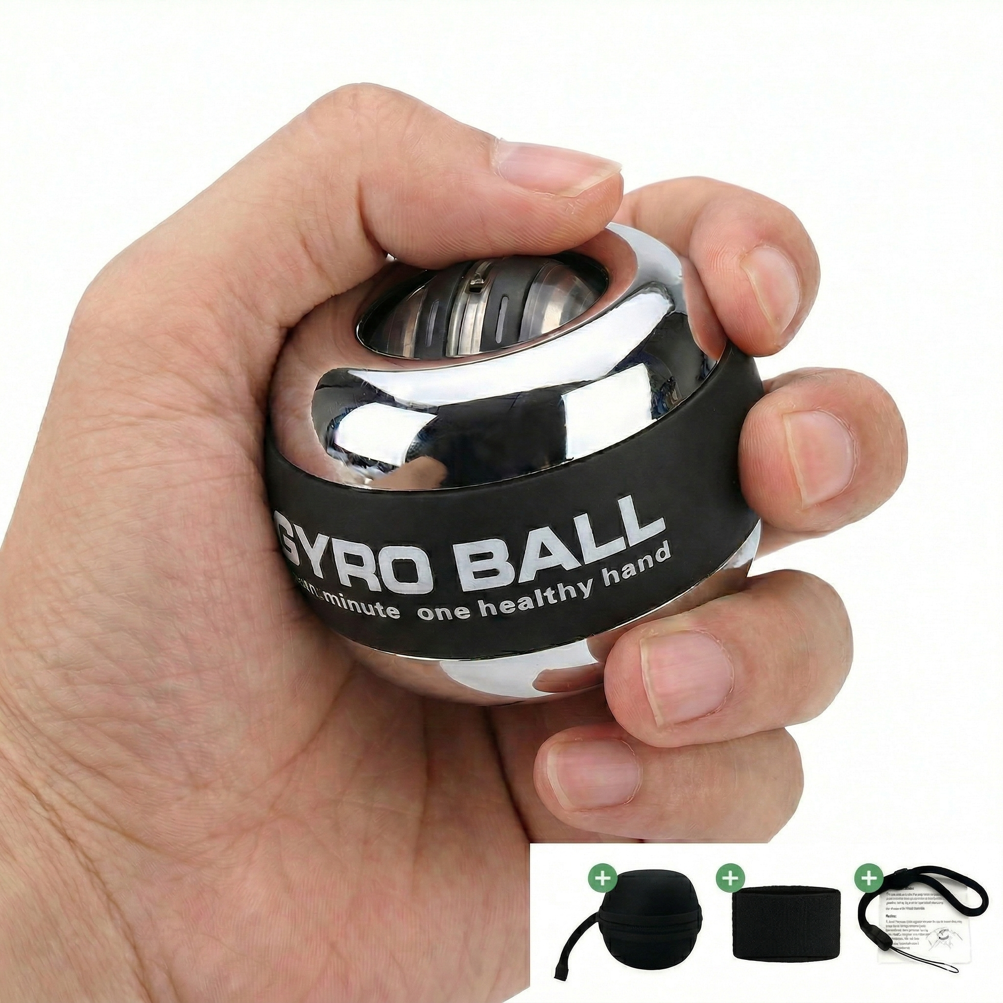 오토매틱 전완근 악력 손목 운동기구 메탈 자이로볼 스트레칭LED, 1개, 메탈크롬 19,800원