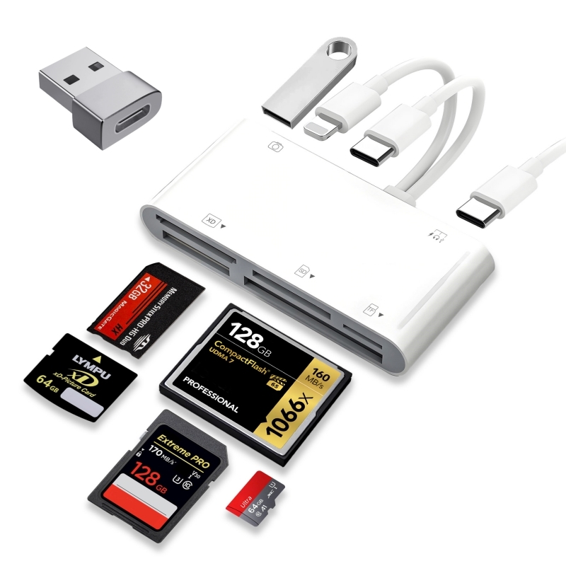 7in2 멀티허브 외장하드 TF SD XD CF MS USB C타입 올인원 카드리더기 27,500원