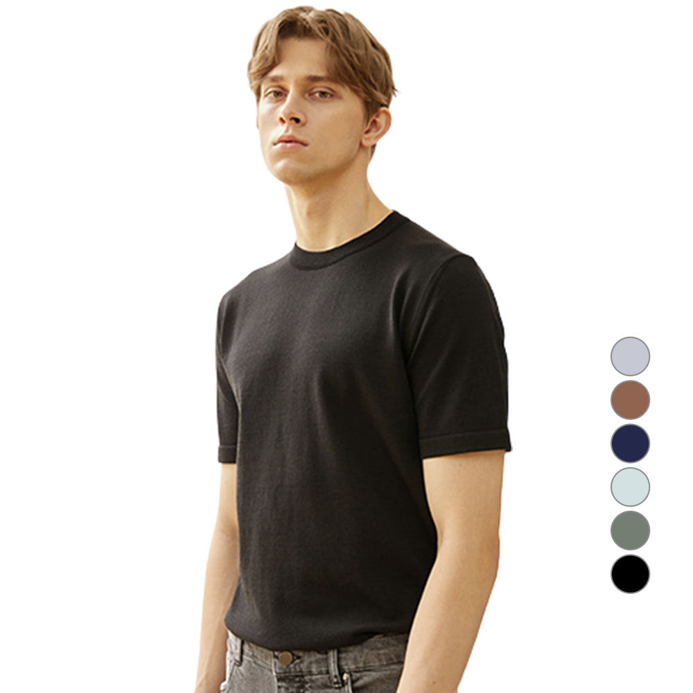 마에스트로 남성용 TOMORROW 워셔블 면혼방 라운드넥 반팔 스웨터 MASW1B605 63,510원