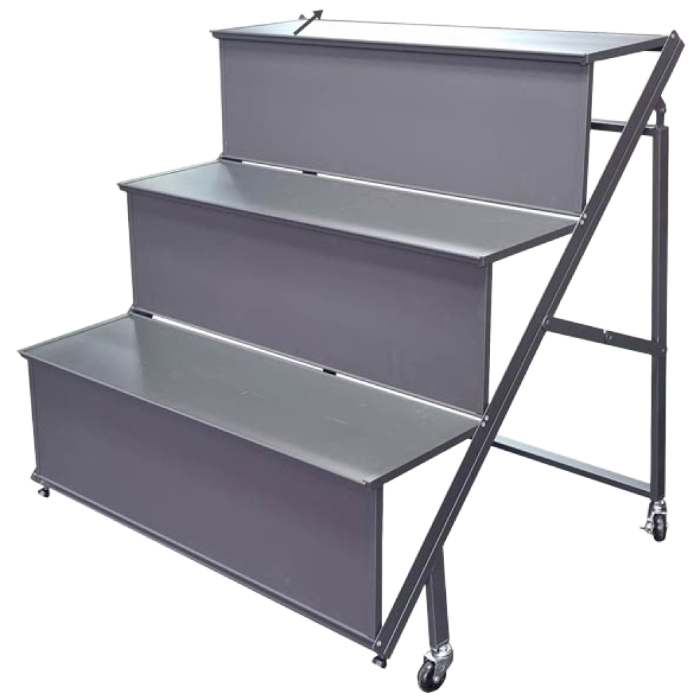 [매대인] 계단식 진열대(진회색)  3단 정리 선반 받침대 상품전시 마트 판매 HS-497 305,800원