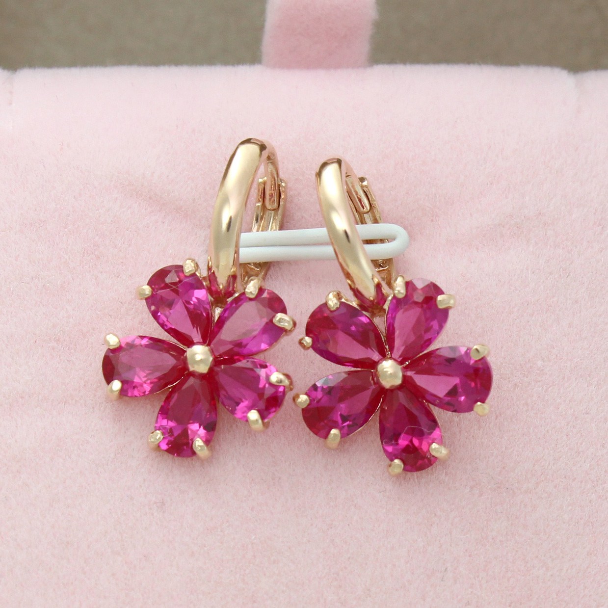 14k 18k 로즈골드 루비 큐빅 귀걸이 골드 데일리 E312 503,460원