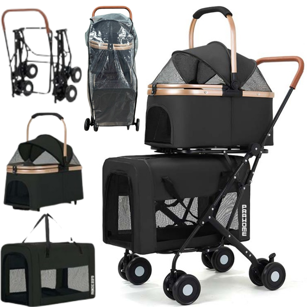 프라홈 올인원 개모차 2단 분리형 폴딩 방한 우비 코트 반려동물 유모차 122,530원