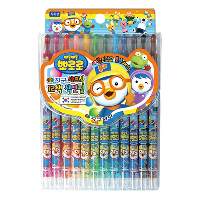 지구화학 뽀로로 샤프식 색연필, 12색, 단일상품 6,190원