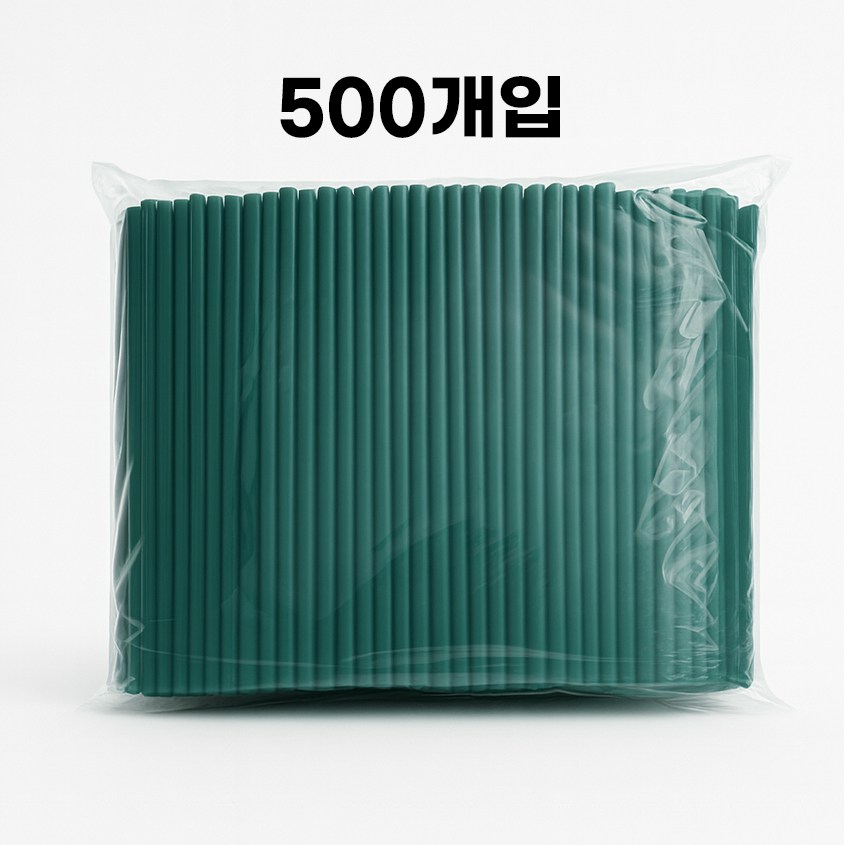 제이디팩 일자 빨대 7*210mm 초록 벌크포장 500개 5,700원