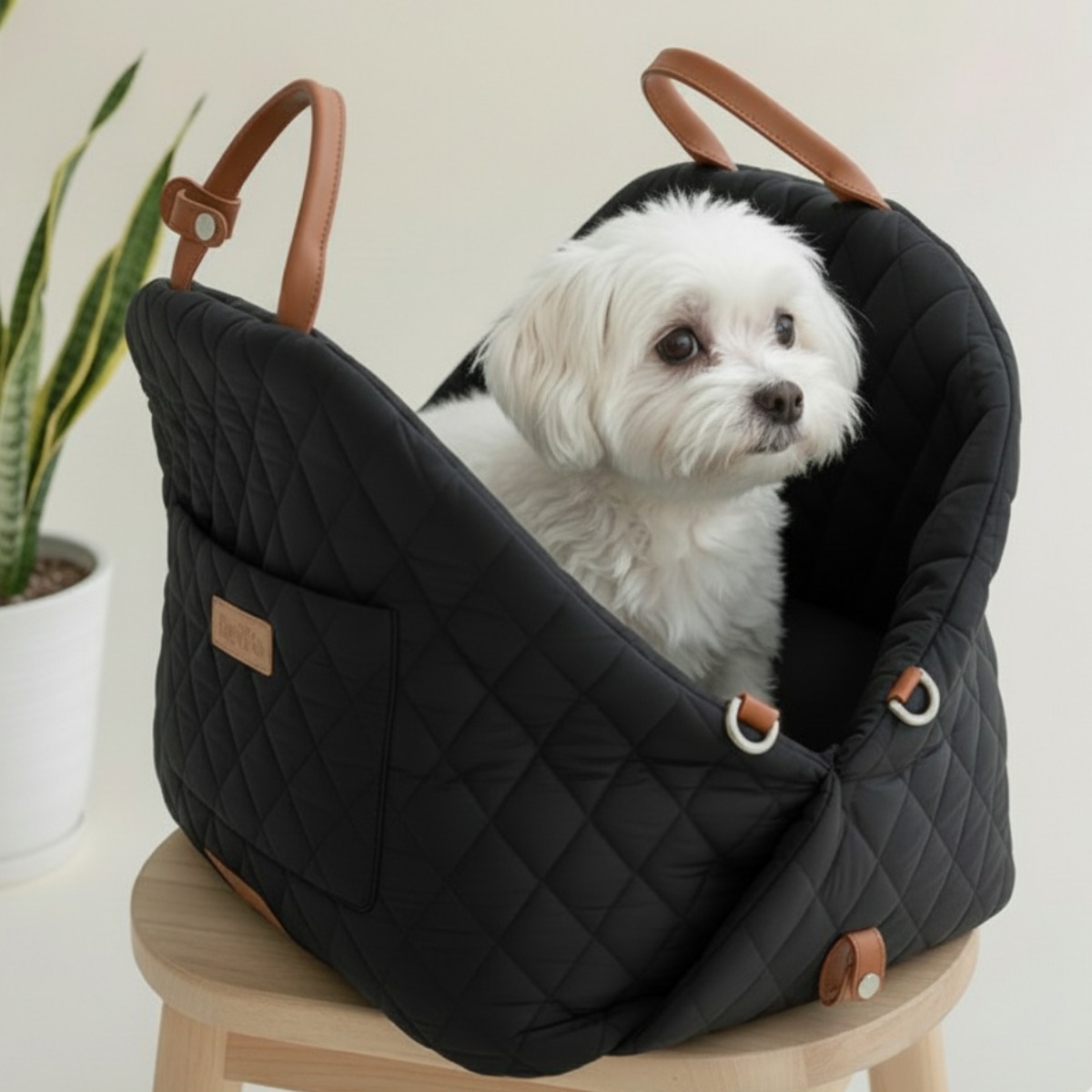 웨그앤고 퀼팅 강아지 카시트 럭셔리 이동가방, 1개, 블랙 28,900원
