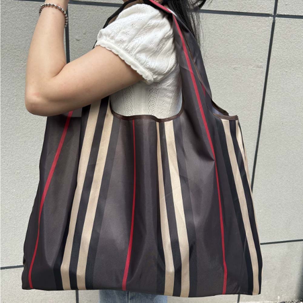 대용량 접이식 휴대용 쇼핑백 장바구니 편의점 마트 가방 두꺼운 시장가방 답례품, 1개, 블랙 스트라이프 3,490원