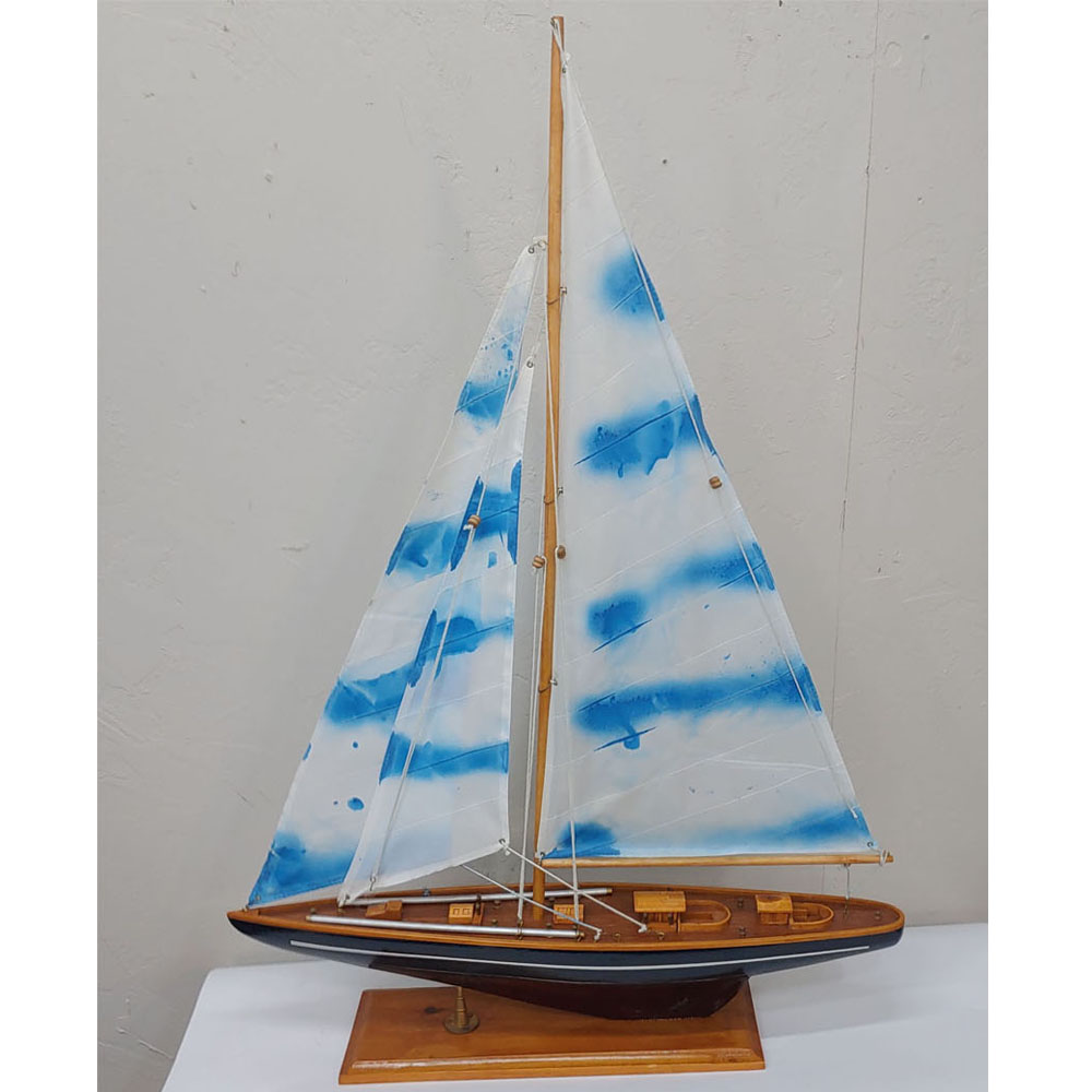 여름소품 돛단배모형-대형 요트 선박 배모형 어선 벽장식 인테리어소품 바다장식, 블로+화이트 162,000원