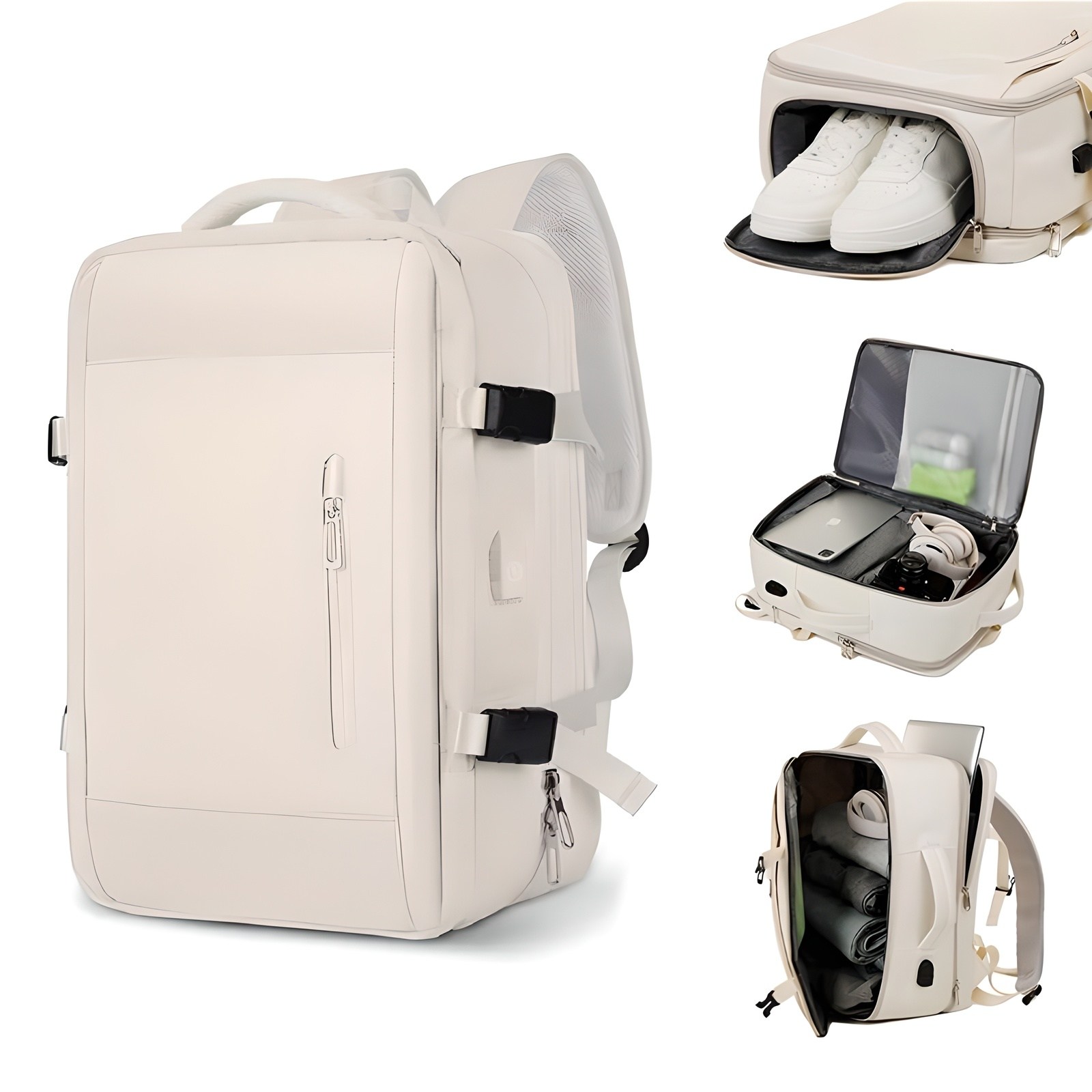 ALLILIO 여행 배낭 등산배낭 출장용 대용량 확장형 여행용 옥스포드 원단 백팩 가방 캐리어 결합 신방 전용 포켓 USB 충전 슬롯 백팩 27,500원