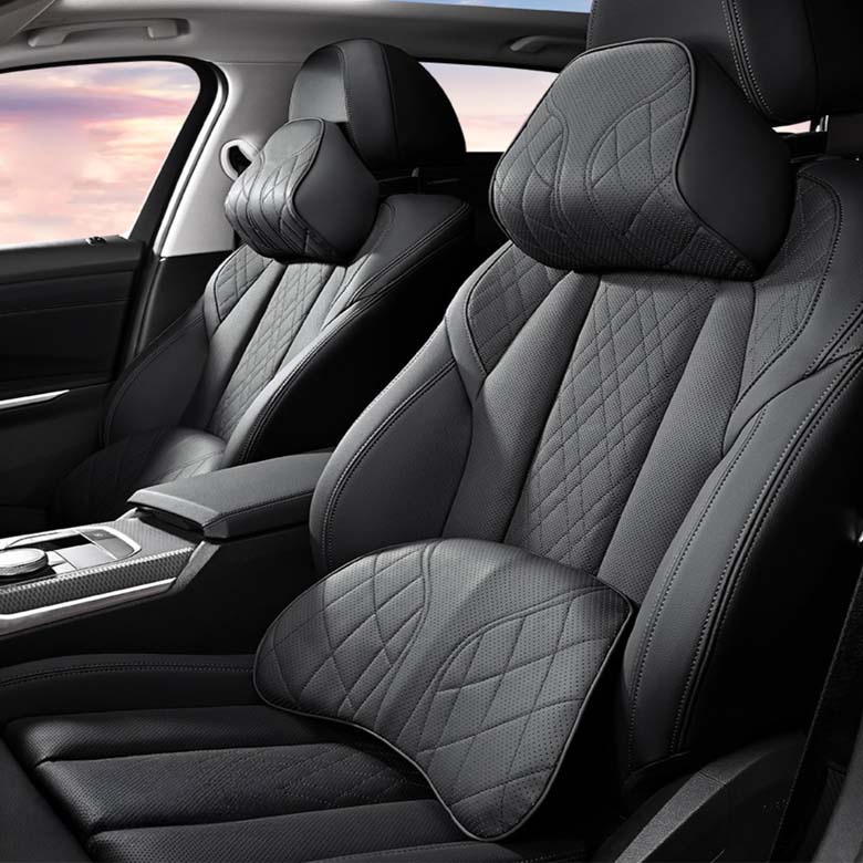 크로니클 웹라인 프리미엄 전체 차량 호환 목 쿠션 + 요추 쿠션 세트, 블랙, 1세트 63,400원