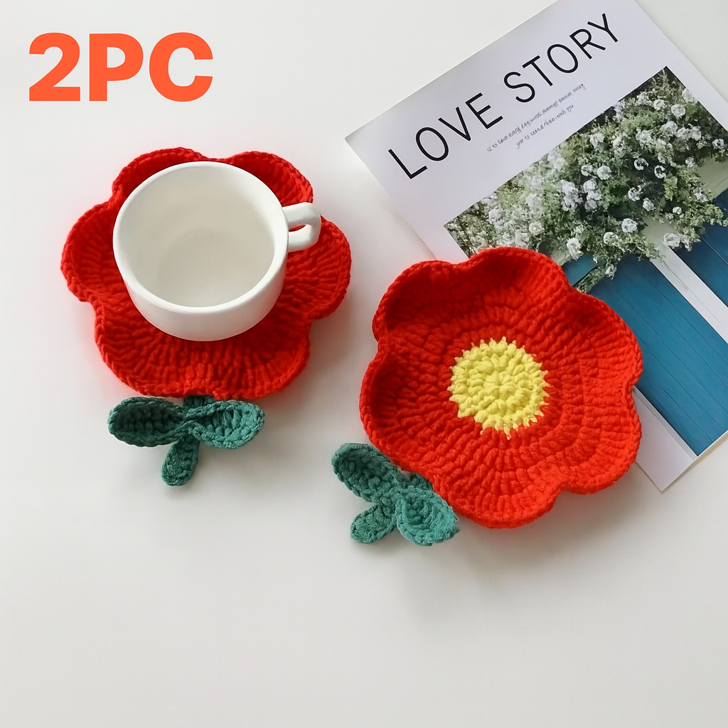 홈카페 테이블 꾸미기용 감성 꽃 뜨개 컵받침대 세트 12,900원
