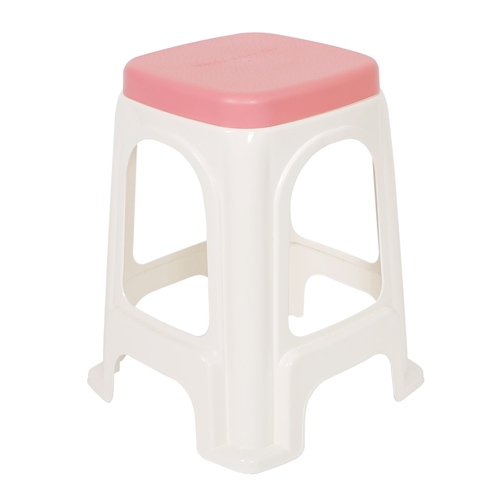 지오리빙 투톤 사각 의자 스툴 욕실 간이의자 야외 베란다 플라스틱, 핑크, 1개 10,800원