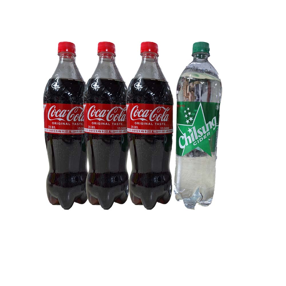 [드링킹] 코카콜라 업소용 1.25L 3개 +칠성사이다 업소용 1.25L 1개 콜라사이다 탄산음료 혼합세트 9,000원