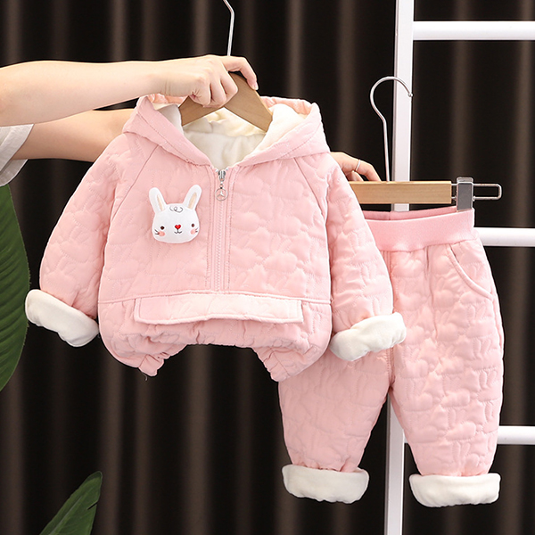몽실이 토끼누빔 후드 패딩 기모 상하복 겨울 아동복 외출복 등원룩 방한복 여아 36,900원