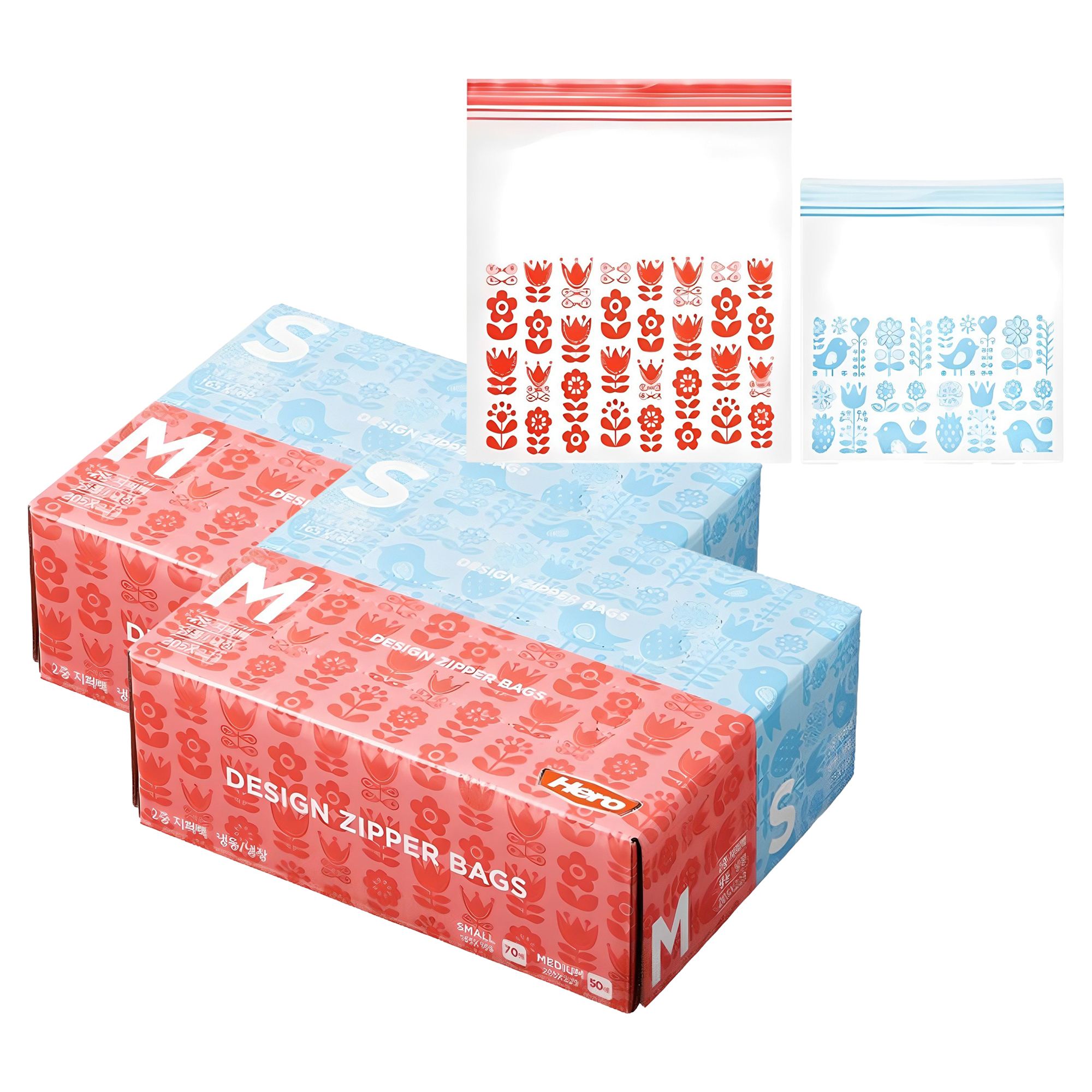 헤로지퍼백 디자인 지퍼백 소형 70매 + 중형 50매 15,800원