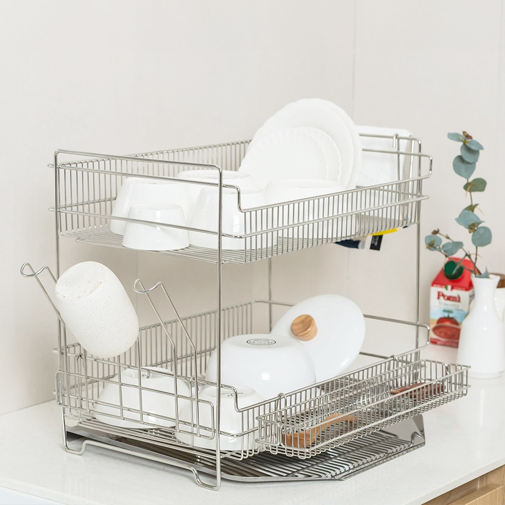 레토 올스텐 식기건조대 2단 물빠짐 주방 설거지 그릇 건조대 LKD-S02O, 1개, 건조대 LKD-S02O, 2단 56,900원