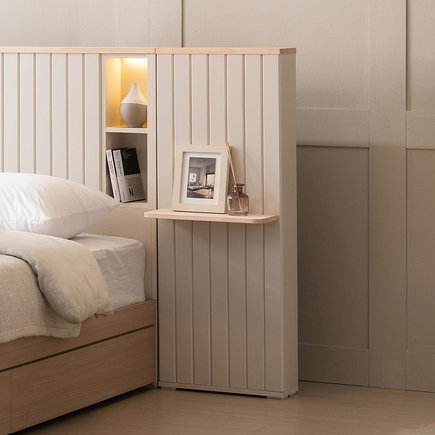 베드리움 브리드 LED 호텔형 원목 수납침대 전용 사이드 패널, 아이보리 100,000원