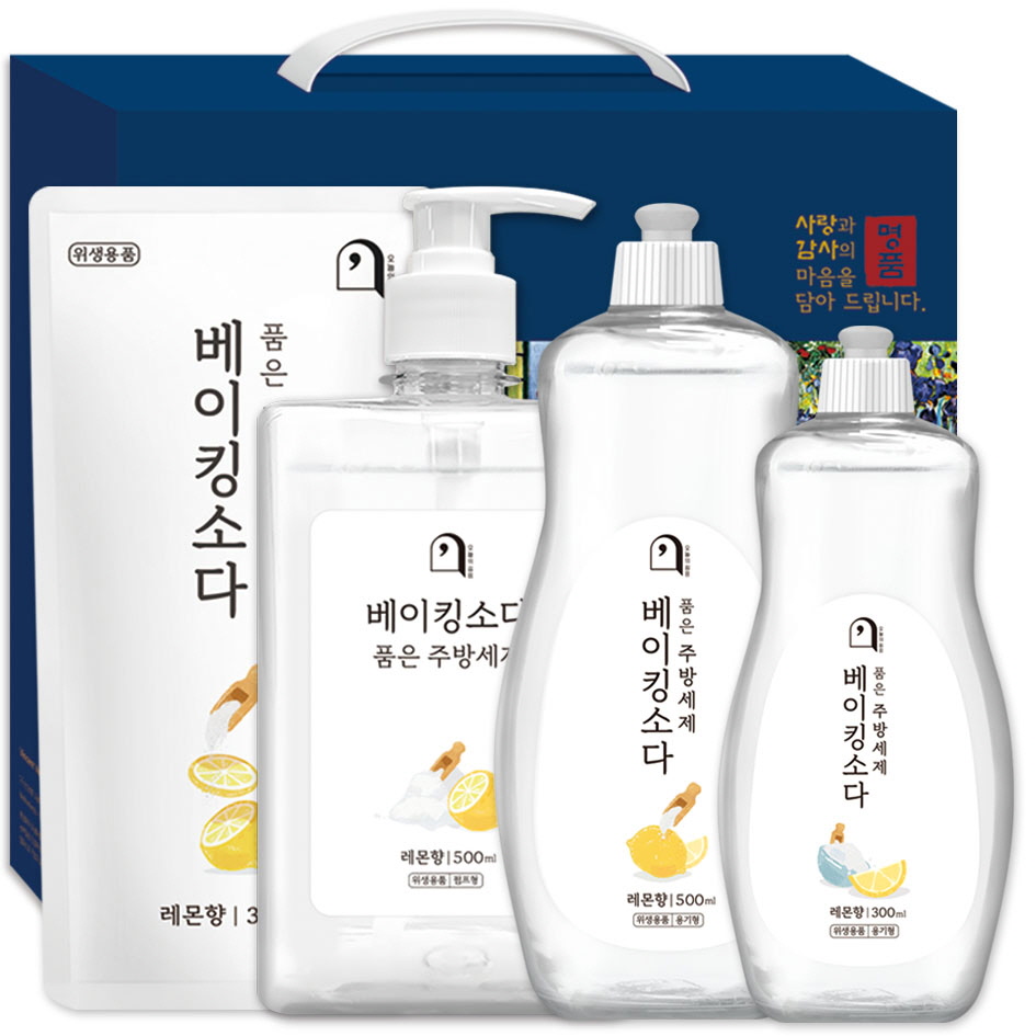 오늘의쉼표 세제 선물세트 답례품 베이킹소다 레몬 60호 (주방세제 4P), 1개 8,800원