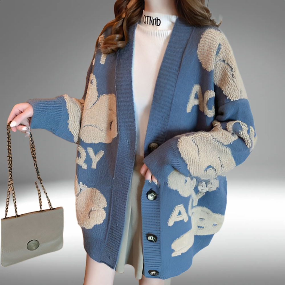 지니마켓25 비스코스100 부클베어 루즈핏 니트가디건 28,900원