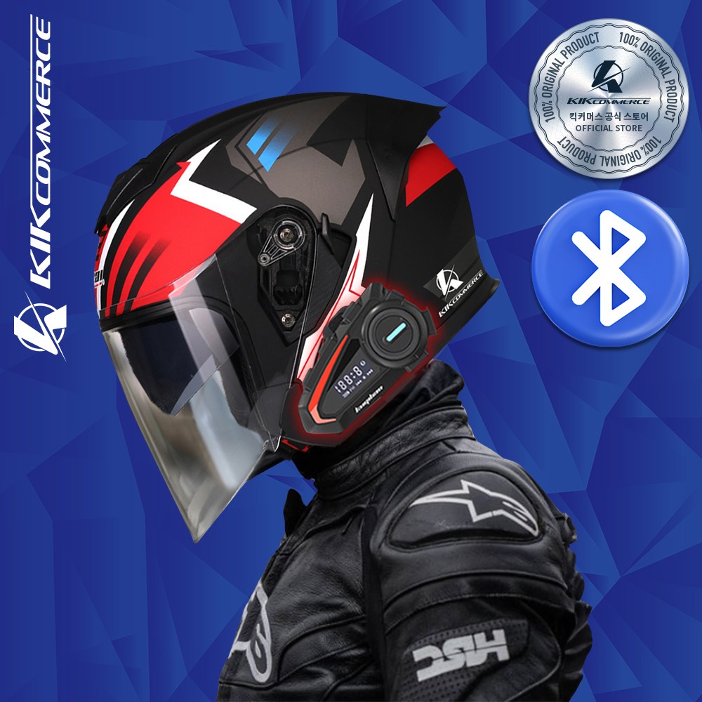 킥커머스 오픈페이스 K20 블루투스 오토바이헬멧, 현재가 109,000원