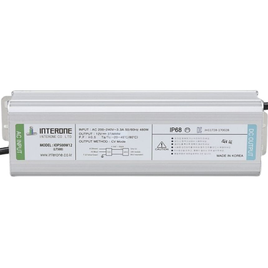 인터원 KC 국산 안정기 500W SMPS 방수형 DC12V 형광등 컨버터 IOP500W12, 1개 64,130원