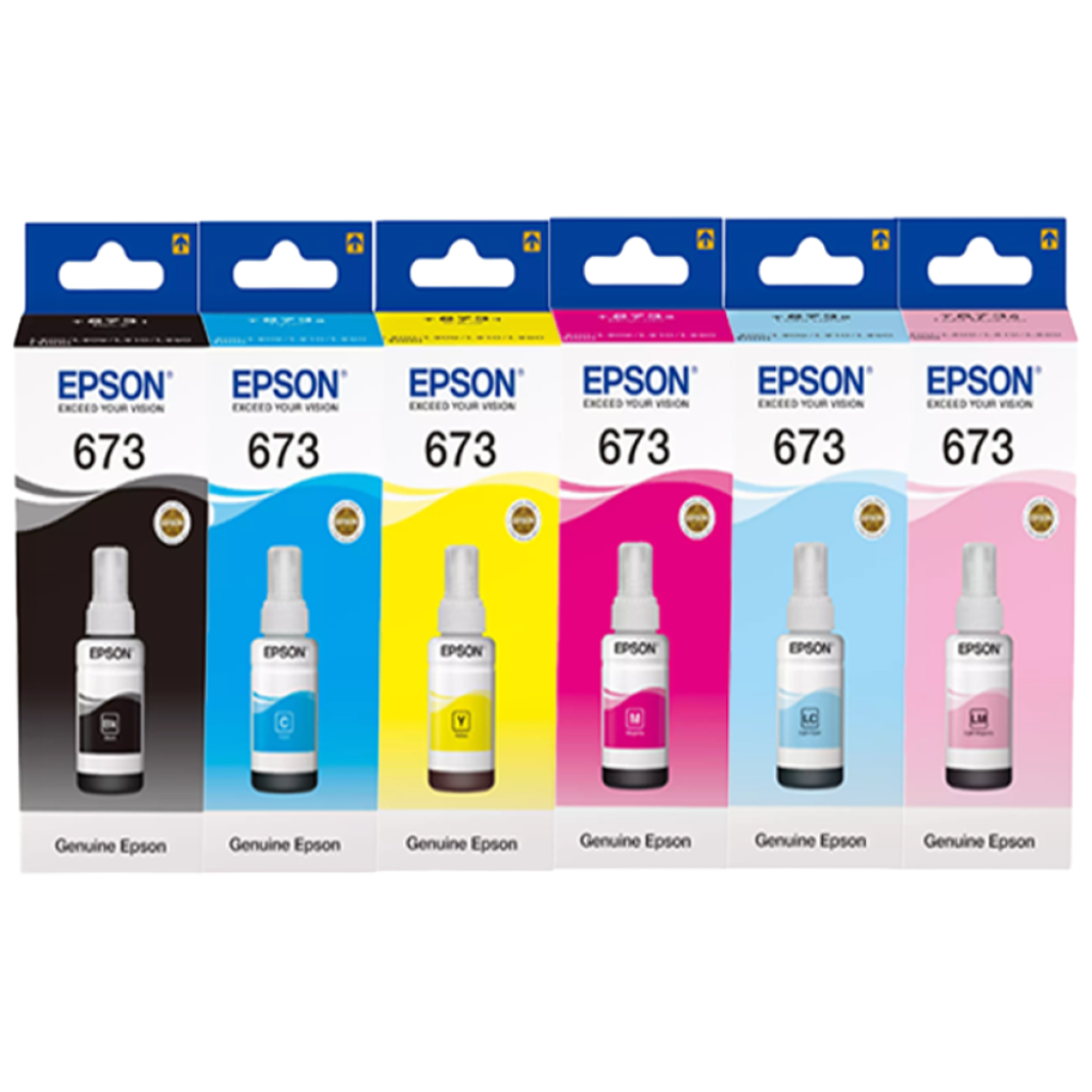 엡손 T673 검정 잉크 ((C13T673100)) EPSON 673 6색 밝은 청록 밝은 진홍 잉크 정품 호환 제품 L800, L810, L850, L805 프린터 잉크, 1개, 1개 Epson 673 [ 6색 / 멀티팩 잉크 ] 109,800원