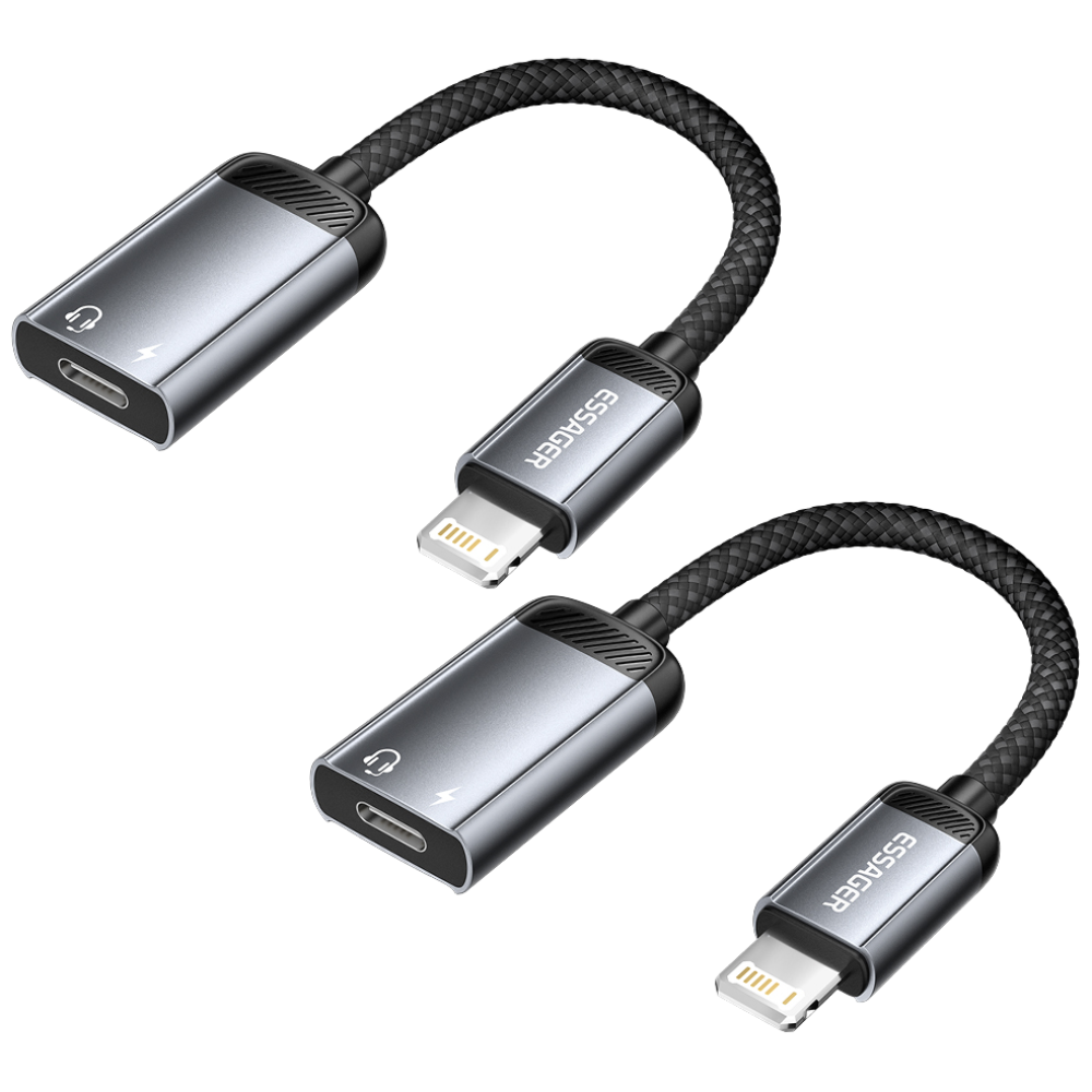 Essager C타입--아이폰/라이트닝/8핀 충전 이어폰 변환젠더, 2개, 그레이, 15cm 39,750원