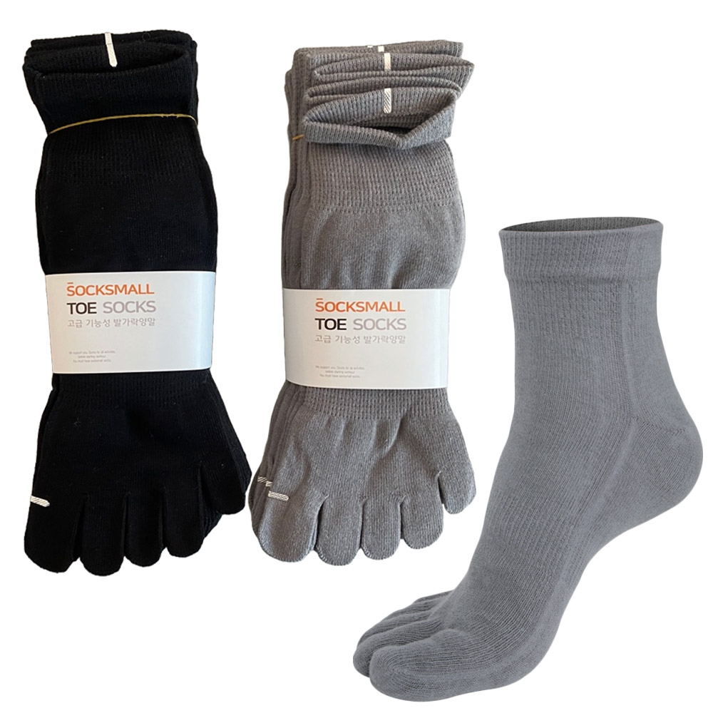싹스몰 남성용 SM 기능성 무지 중목 발가락양말 10켤레 무좀 항균 양말 16,500원