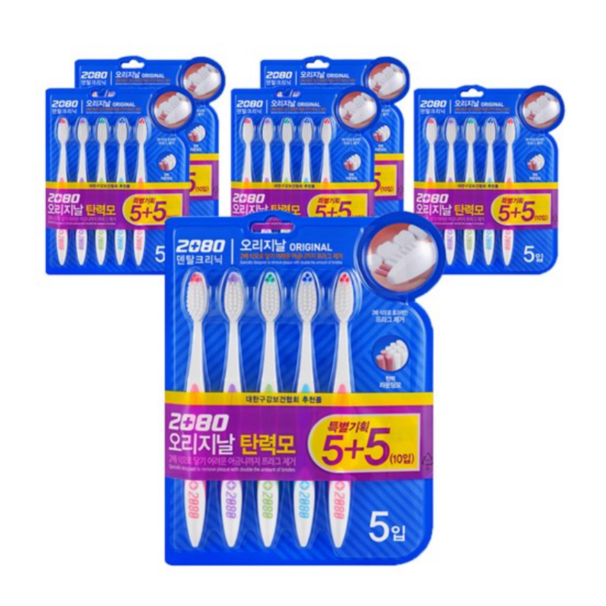 [치과전문의 탄력모 추천 1위] 민감성, 시린이, 충치, 미백, 잇몸, 치석 토탈케어 치실 칫솔  "2080 오.리.지.날 탄.력.모 칫솔" [대용량 +무료배송] 18,500원