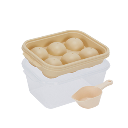 나누담 말랑 아이스볼 얼음트레이 6구 + 얼음보관통 + 스쿱, 옐로우, 1세트 9,900원