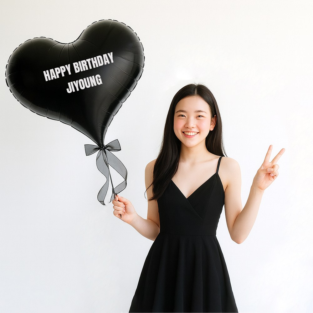 해피제이니 쁘띠 빅하트 프리레터링 호일풍선 파티세트(레터링시트지 3장 포함), 1세트, 블랙세트 9,900원