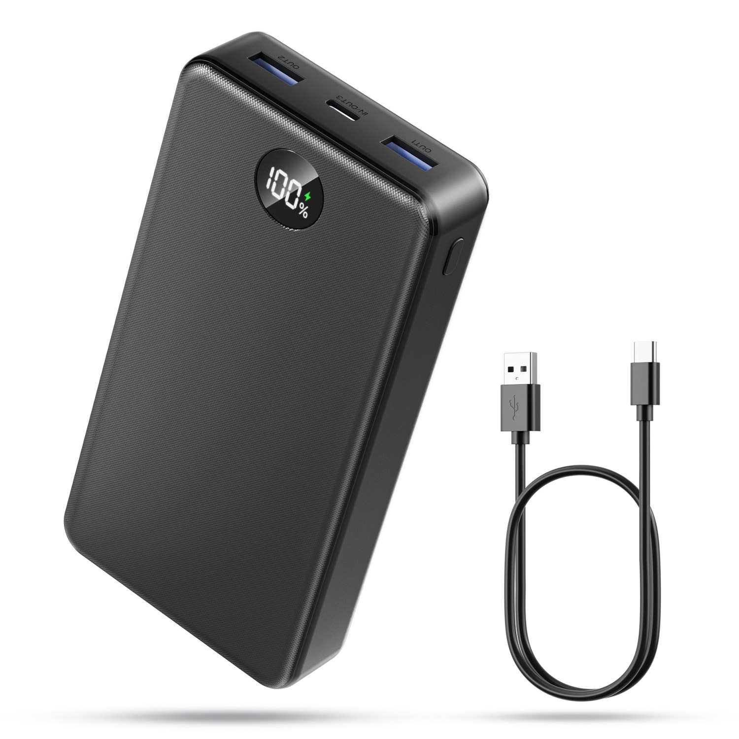 UOOFON  고속충전 대용량 보조배터리 30000mAh PD 22.5W QC3.0 잔량표시 멀티단자 + 20W C타입 케이블 19,800원