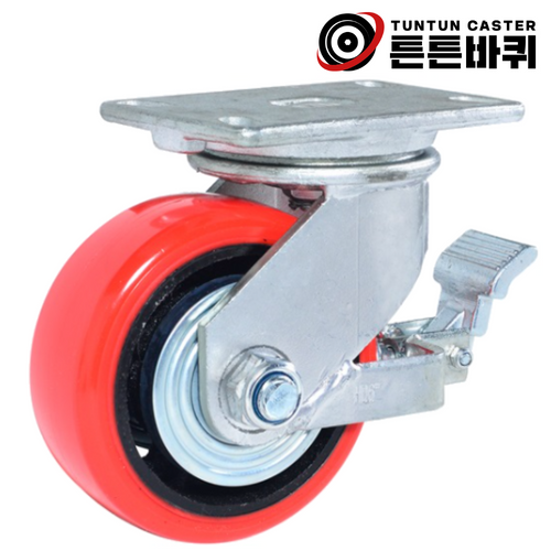 15cm(6인치)720kg 우레탄 바퀴 회전브레이크 산업용 캐스터 단조 고중량 폭64mm 13,300원