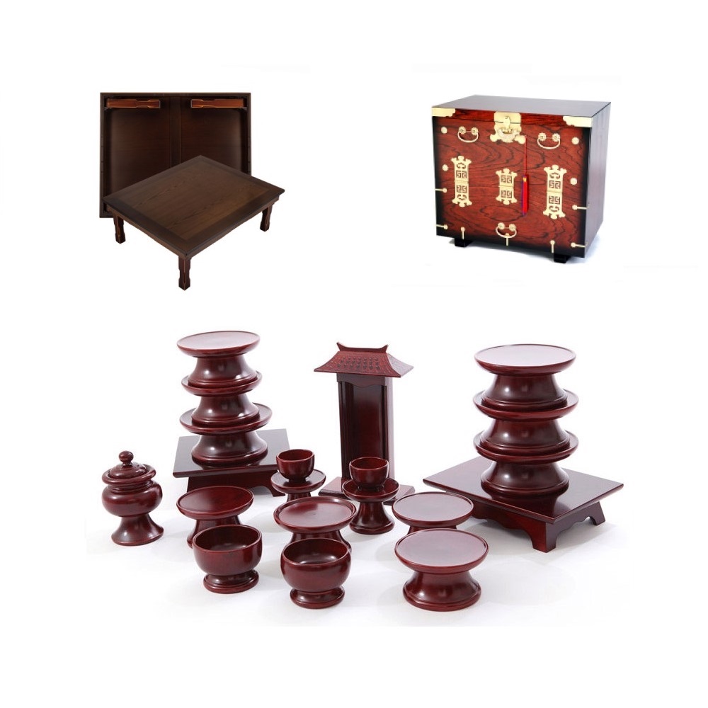 남원 문화재 오리목 간편 실속제기 20p + 남원 창공 엔틱 다용도상 2.5x3.0 + 남원 앞닫이 제기 보관함, 체리 419,000원