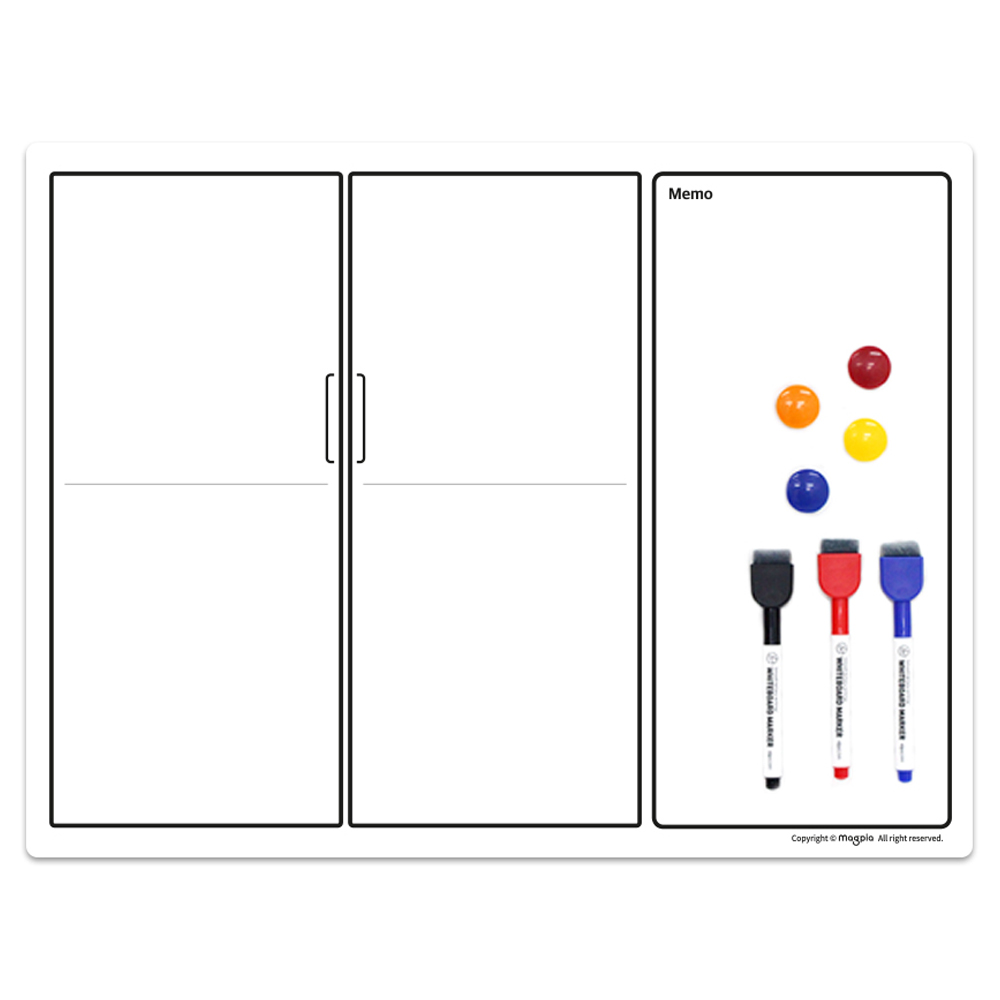 마그피아 냉장고를 부탁해 고무자석 화이트보드 + 마카펜 랜덤발송 3p + 자석 홀더 랜덤발송 4p 세트 14,000원