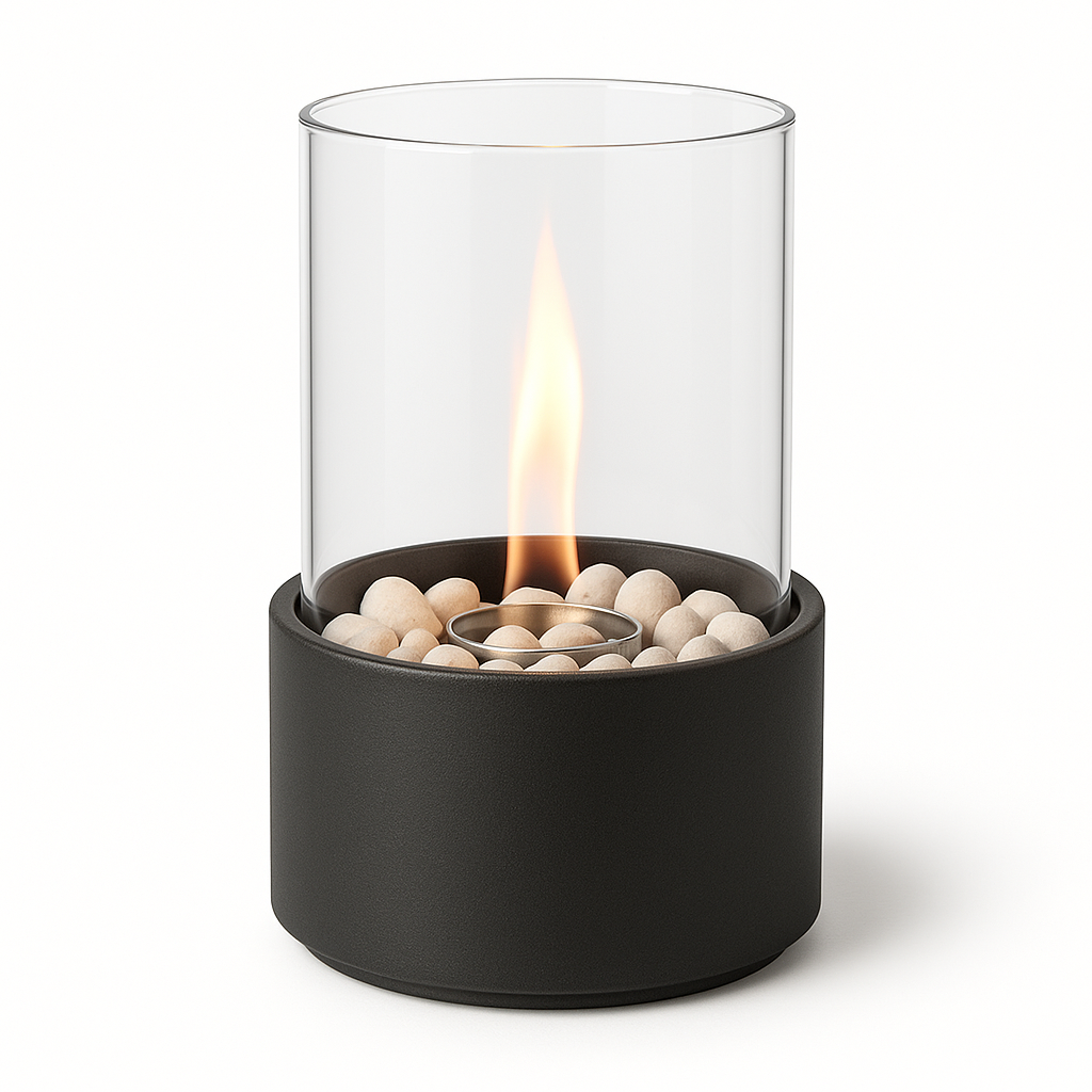 미니 화로 난로 무연 불멍 인테리어 테이블용 감성 홈캠핑 실내 알코올 미니난로, 1개, 블랙화로 세트(+연료1, +점화기 포함) 24,000원